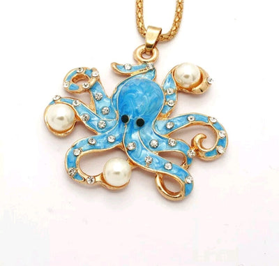 The Midwest Mermaid Company Blue Octopus Necklace
