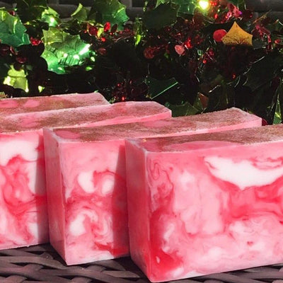The Midwest Mermaid Company Candy Cane Christmas Swirl Soap