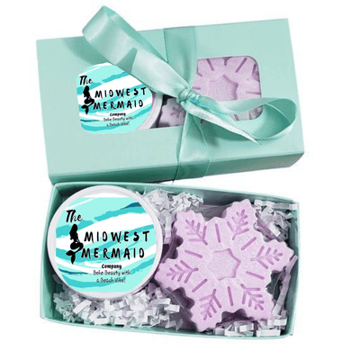 The Midwest Mermaid Company Minty Lavender Snowflake & Peppermint Bark Body Butter Gift Set